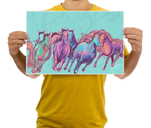 Load image into Gallery viewer, Sorbet Horses 11x17 Modern Art Print
