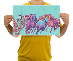 Sorbet Horses 11x17 Modern Art Print
