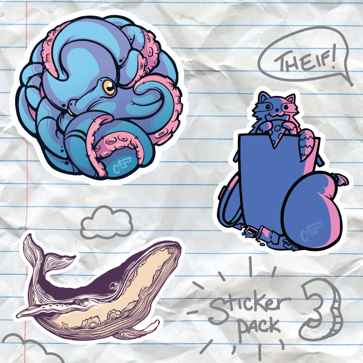 Octopus Ink Sticker Pack 3